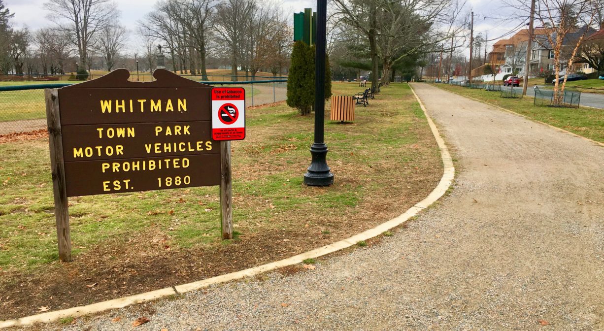Whitman Town Park green space in Whitman Massachusetts